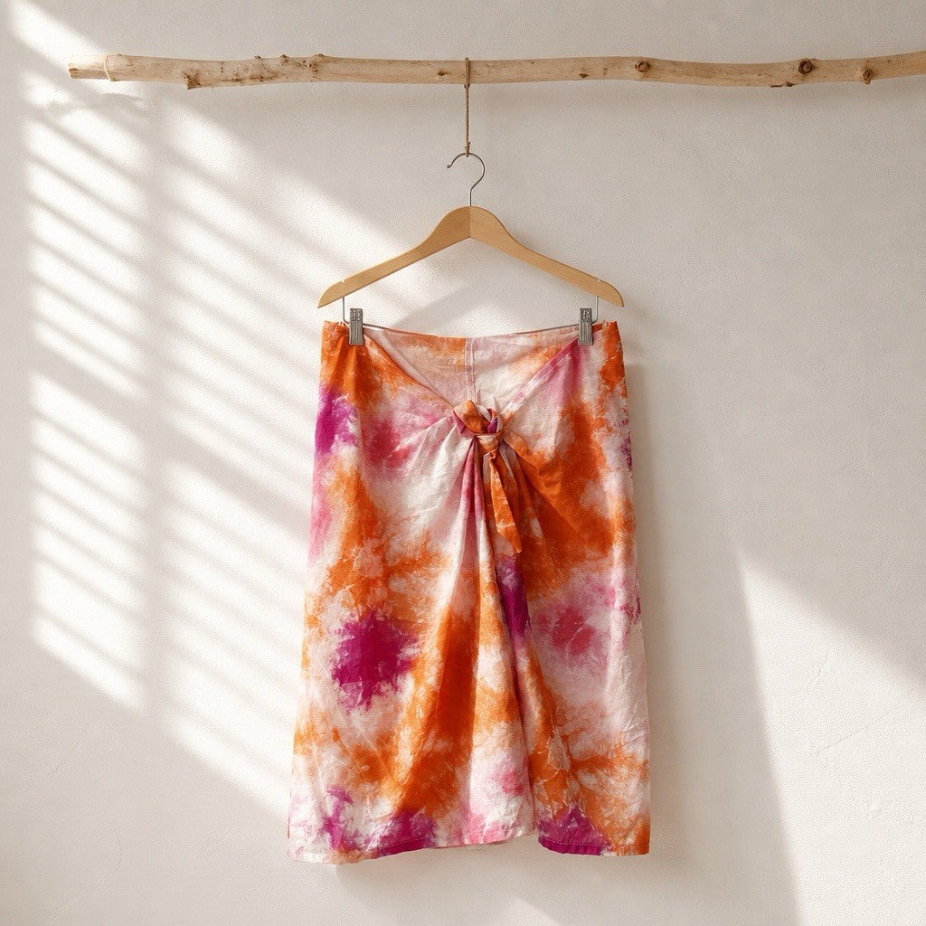 $145 New Womens Wayf Passion Tie Dye Pareo Skirt Cover Up One Size