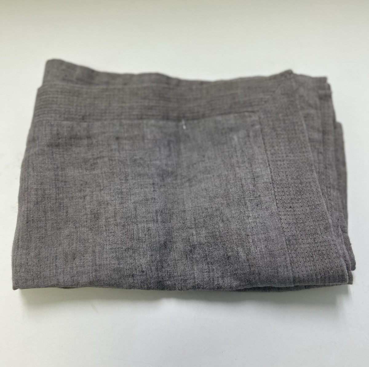 HOTEL COLLECTION 100% LINEN Pillow Sham Gray Stitched Flange