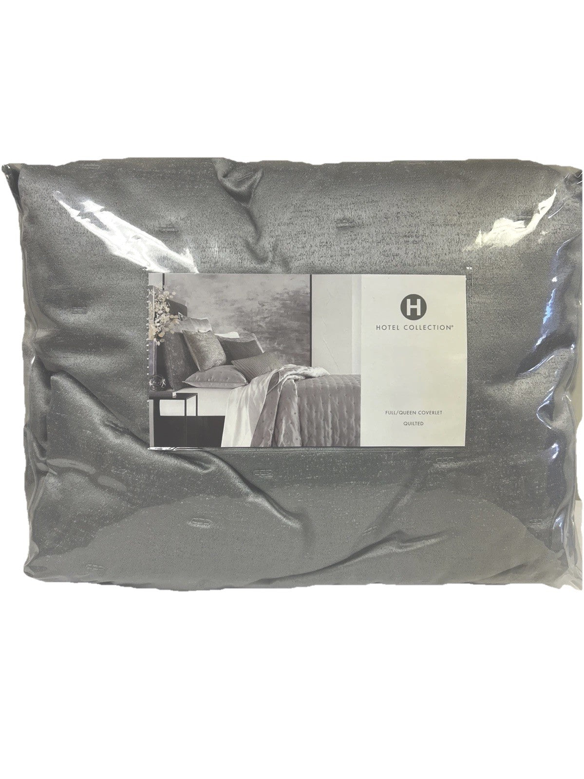 Hotel Collection Coverlet Mineral F/Q, Quilted Silver