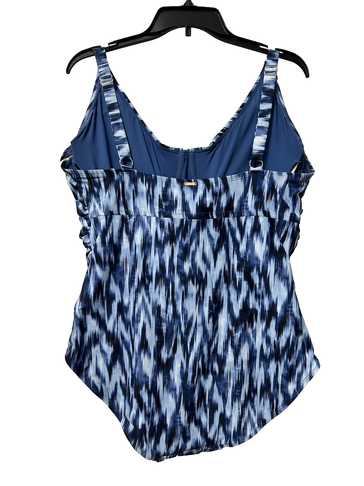Anne Cole Plus 20W Printed Front Underwire One Piece Swimsuit Blue