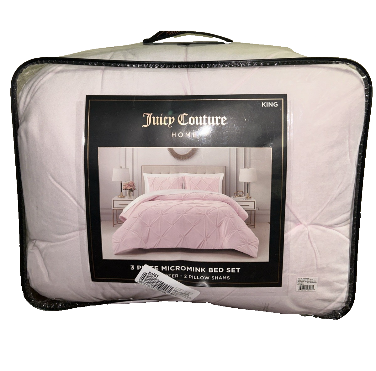 Juicy Couture, Kiss Pleaded Micro Mink Three-Piece Comforter Set King