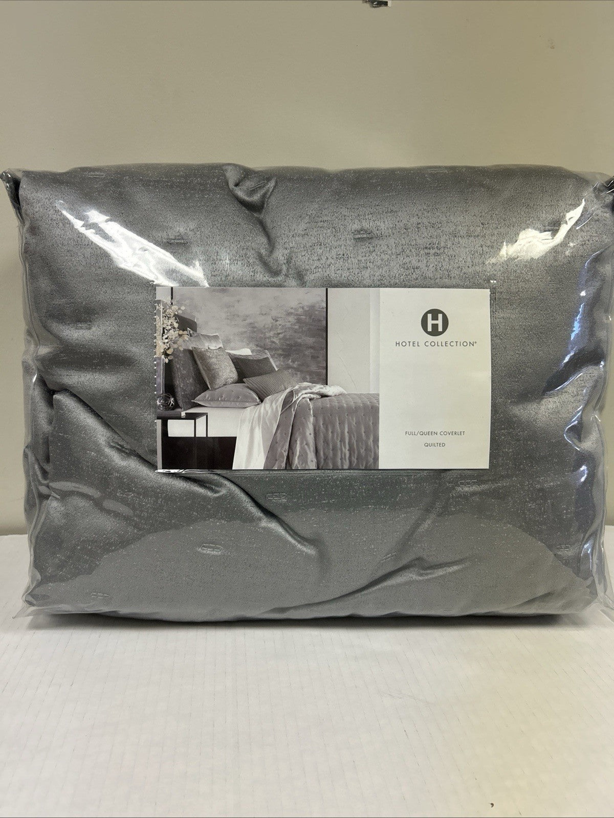 Hotel Collection Coverlet Mineral F/Q, Quilted Silver