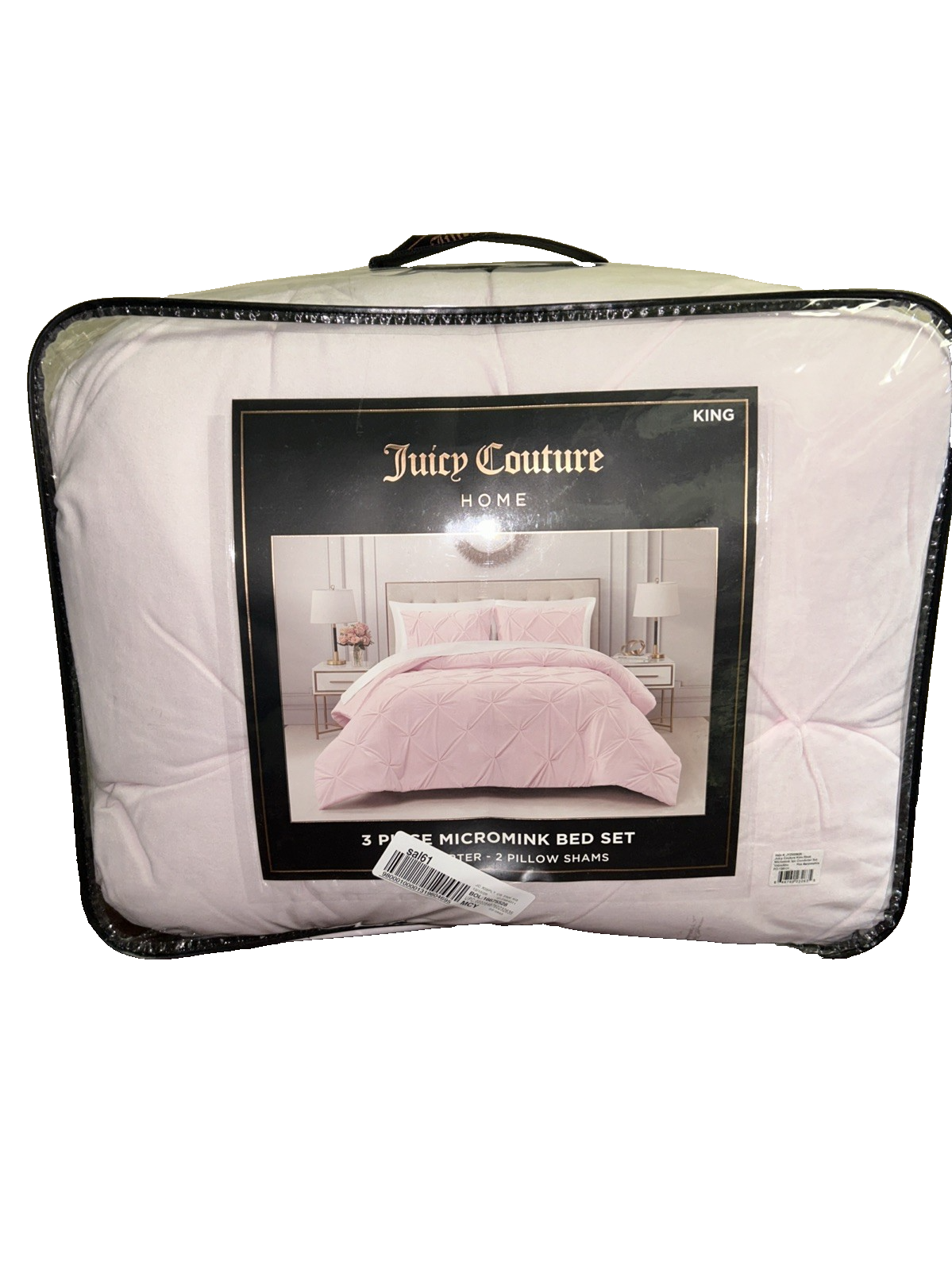 Juicy Couture, Kiss Pleaded Micro Mink Three-Piece Comforter Set King
