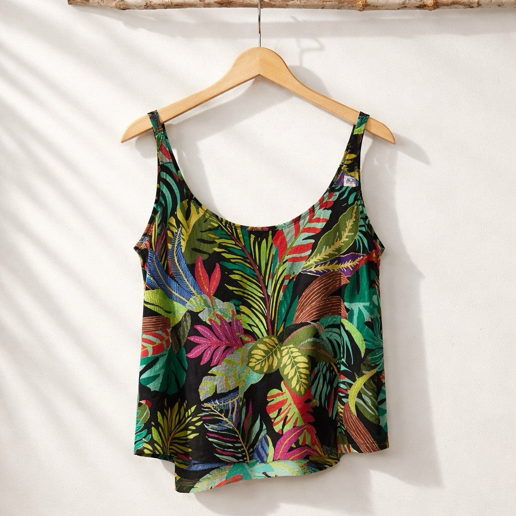 COCO REEF Aura Mesh Bra Sized Tankini Top Floral