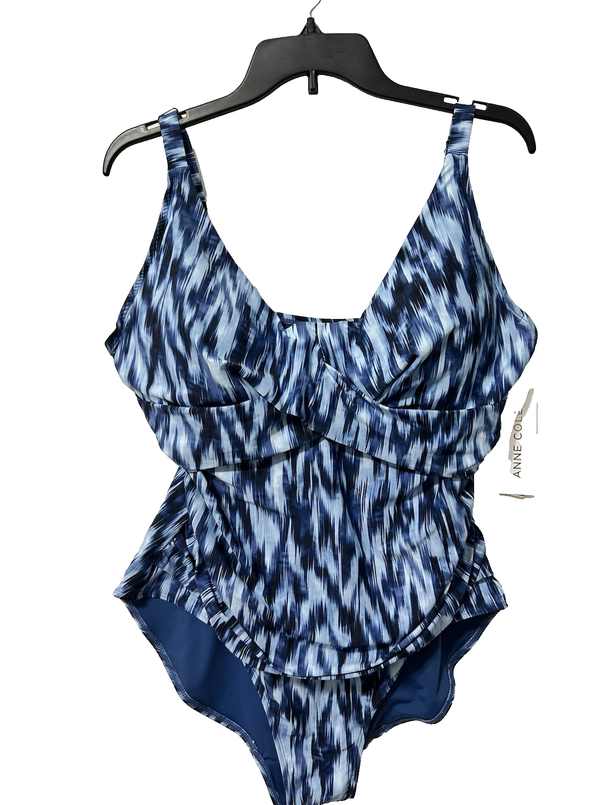 Anne Cole Plus 20W Printed Front Underwire One Piece Swimsuit Blue