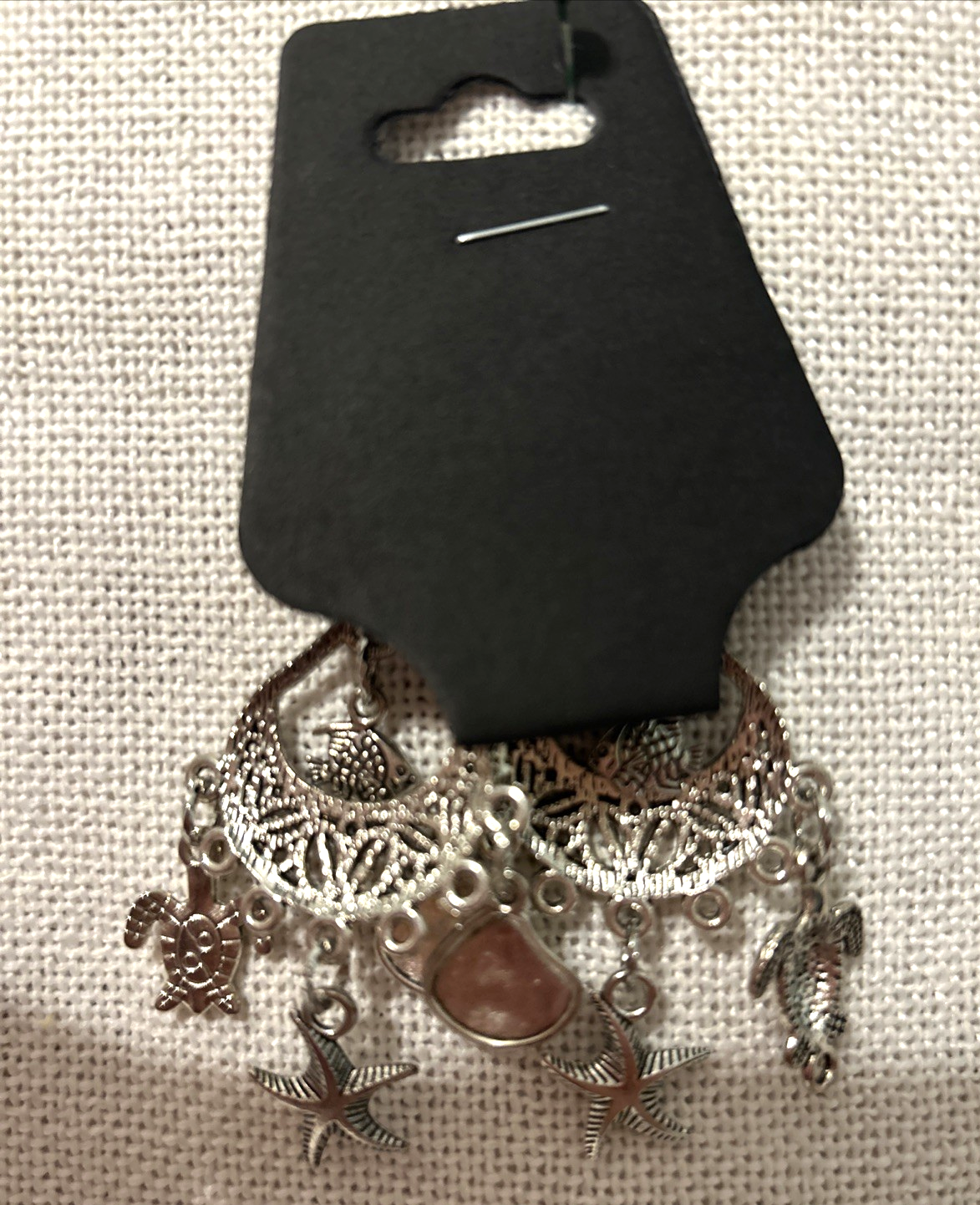 Handmade Earrings Beachie Starfish Turtles Seashells Fish Silver