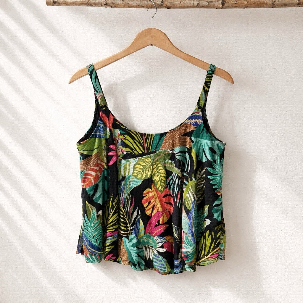 COCO REEF Aura Mesh Bra Sized Tankini Top Floral