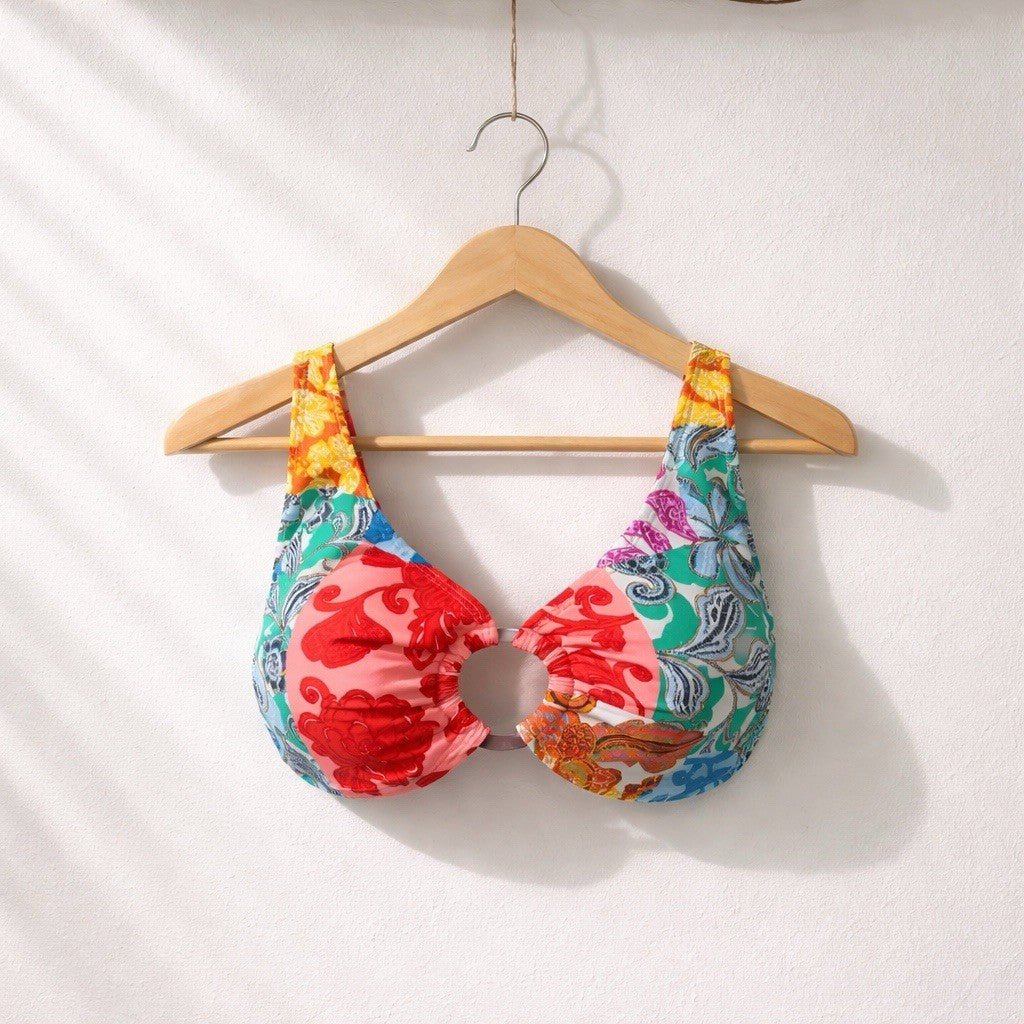 BAR III Beachside Bohemian Tankini Top Medium