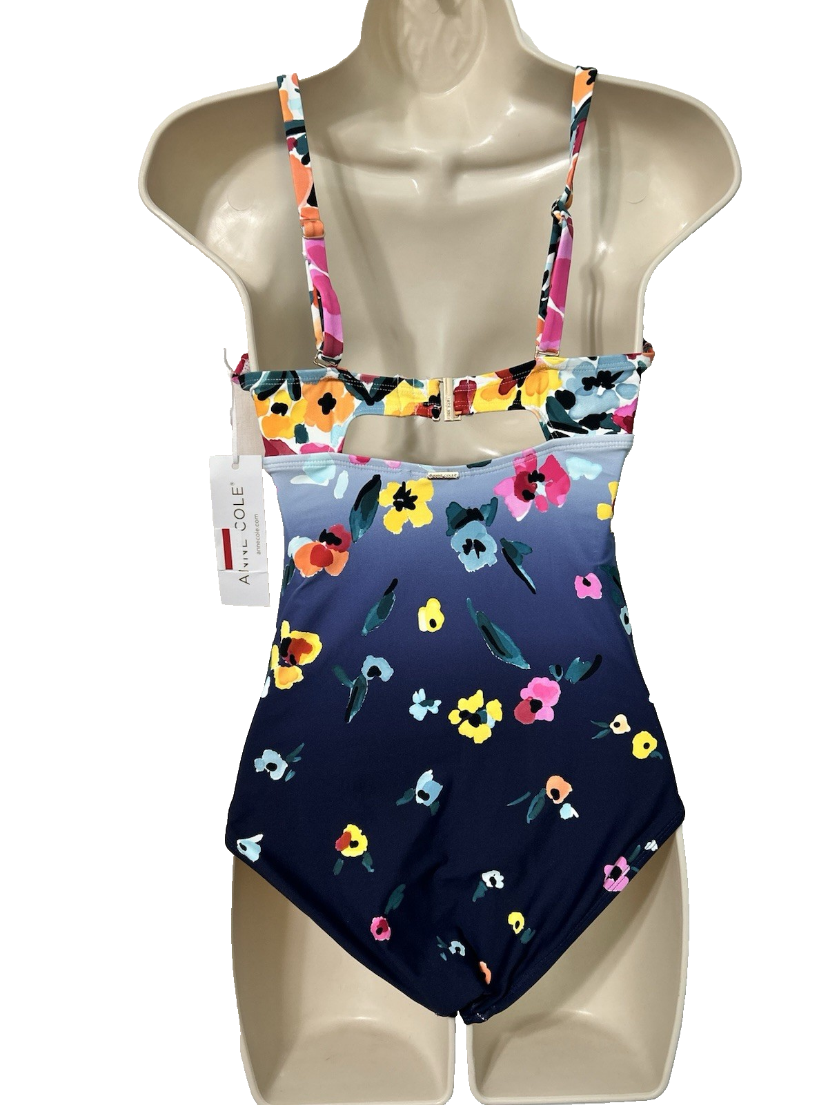 Anne Cole Plus Size Floral-Print Draped- Multi Underwire Swimsuit 20W