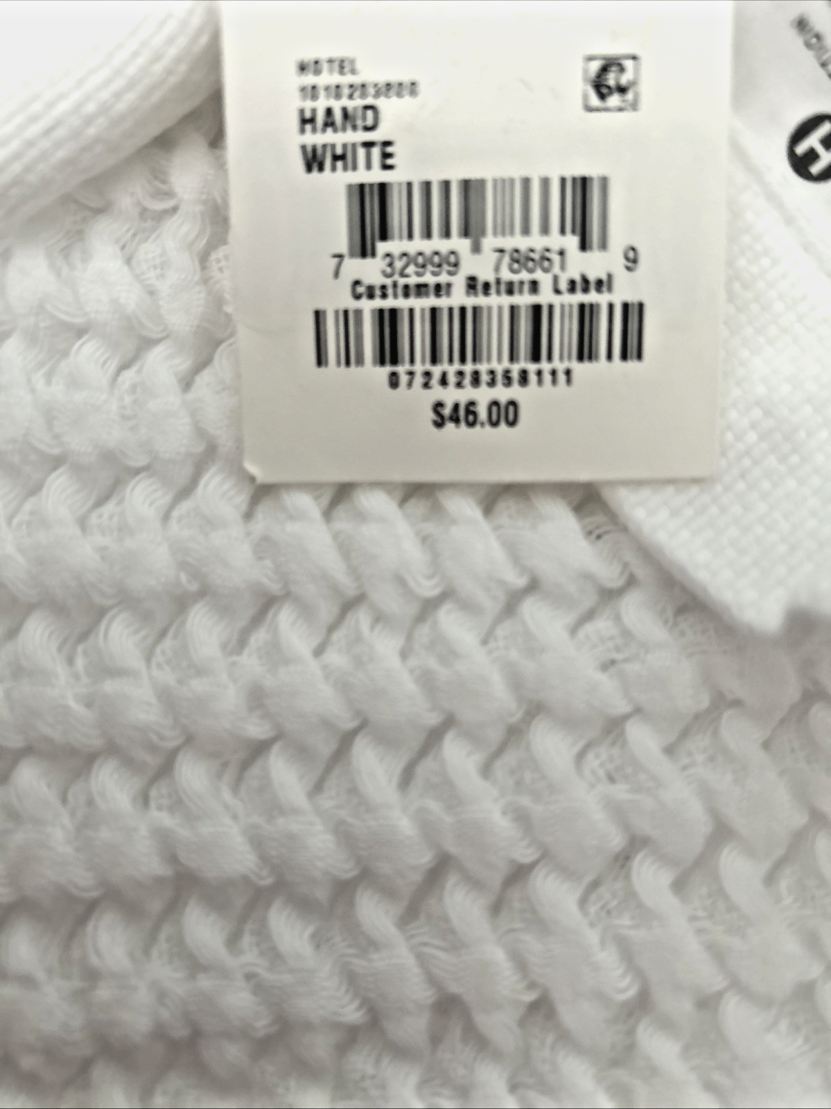 Hotel Collection Innovation Cotton Waffle-Textured 20” X 30” Hand Towel White