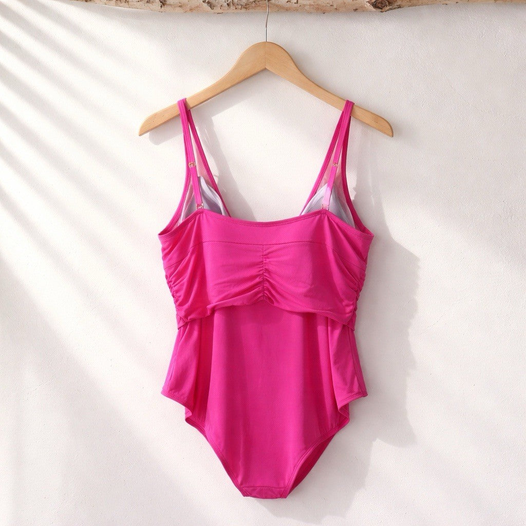 Bleu by Rod Beattie Women's Plunging V-Neck One-Piece Swimsuit  Dahlia  Size 22W
