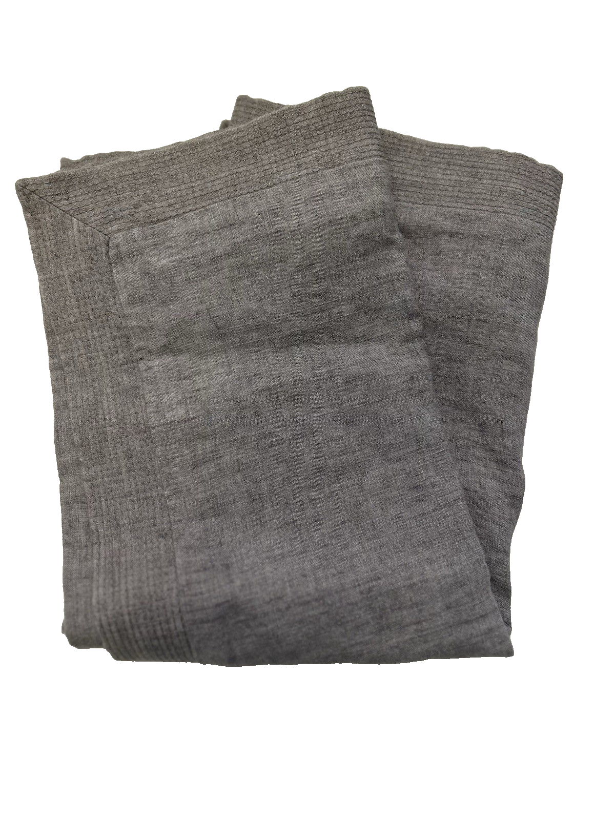 HOTEL COLLECTION 100% LINEN Pillow Sham Gray Stitched Flange